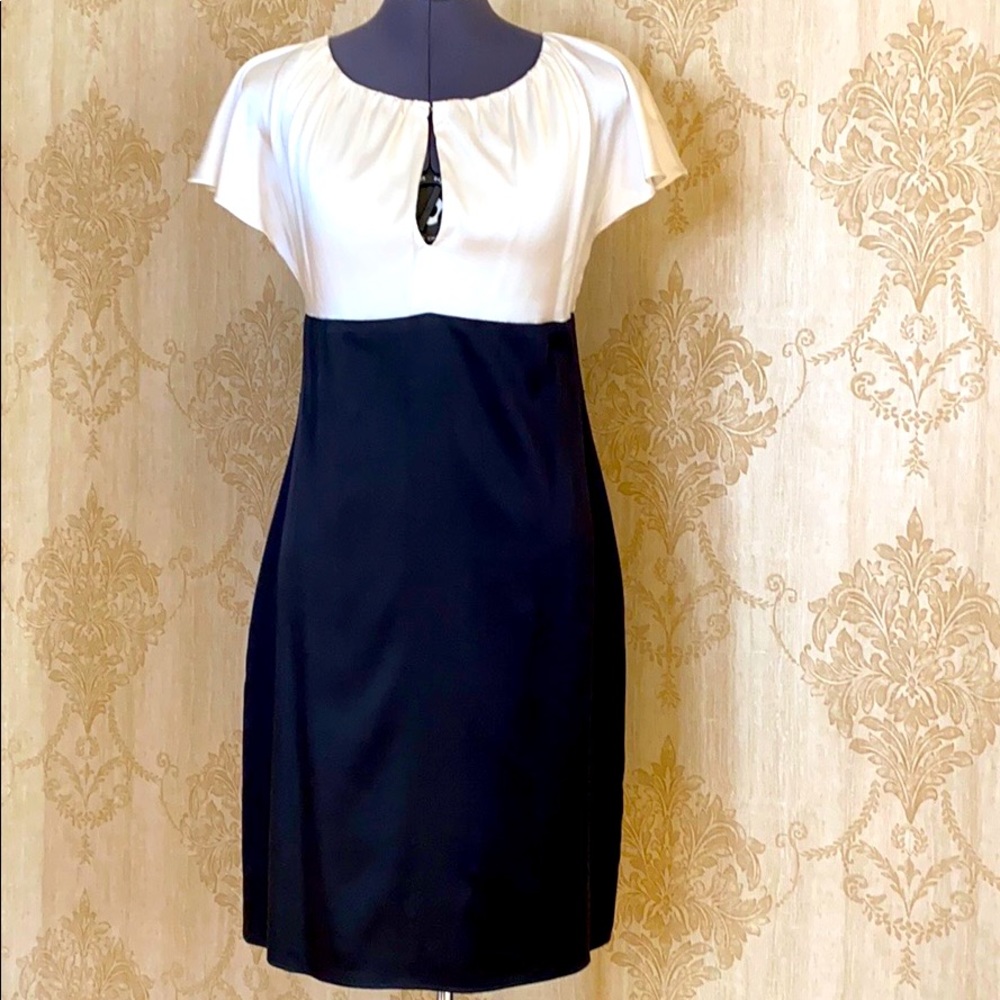 🖤Classic Maria Bianca Nero Satin Dress